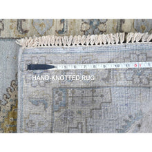 Load image into Gallery viewer, 2&#39;2&quot;x3&#39; Jet Gray, Persian Village Inspired Geometric Elements Design, Pure Wool, Natural Dyes, Denser Weave, Hand Knotted, Sample, Mat, Oriental Rug FWR61932