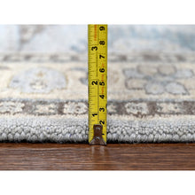 Load image into Gallery viewer, 4&#39;1&quot;x6&#39; Cloud Gray, Persian Village Inspired Geometric Elements Design, Pure Wool, Natural Dyes, Denser Weave, Hand Knotted, Oriental Rug FWR61950