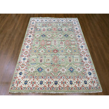Load image into Gallery viewer, 8&#39;x9&#39;10&quot; Artichoke Green, All Over Heriz Design, Natural Dyes, Plush And Lush, Hand Knotted, Pure Wool, Oriental Rug FWR61956