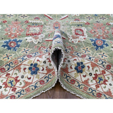 Load image into Gallery viewer, 8&#39;x9&#39;10&quot; Artichoke Green, All Over Heriz Design, Natural Dyes, Plush And Lush, Hand Knotted, Pure Wool, Oriental Rug FWR61956