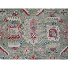 Load image into Gallery viewer, 8&#39;x9&#39;10&quot; Artichoke Green, All Over Heriz Design, Natural Dyes, Plush And Lush, Hand Knotted, Pure Wool, Oriental Rug FWR61956