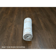 Load image into Gallery viewer, 2&#39;1&quot;x3&#39; Bone White, Minimalist Swedish Design, Hand Knotted, Organic Wool, Mat, Sample, Oriental Rug FWR61974