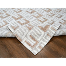 Load image into Gallery viewer, 9&#39;3&quot;x11&#39;9&quot; Bone White, Minimalist Swedish Design, Flat Weave with Pile, Hand Knotted, Organic Wool, Oriental Rug FWR61992