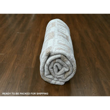 Load image into Gallery viewer, 9&#39;3&quot;x11&#39;9&quot; Bone White, Minimalist Swedish Design, Flat Weave with Pile, Hand Knotted, Organic Wool, Oriental Rug FWR61992