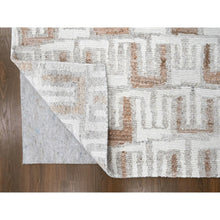 Load image into Gallery viewer, 9&#39;x12&#39;4&quot; Swan White, Natural Wool, Minimalist Swedish Design, Flat Weave with Pile, Hand Knotted, Oriental Rug FWR61998
