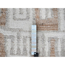 Load image into Gallery viewer, 9&#39;x12&#39;4&quot; Swan White, Natural Wool, Minimalist Swedish Design, Flat Weave with Pile, Hand Knotted, Oriental Rug FWR61998