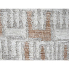 Load image into Gallery viewer, 9&#39;x12&#39;4&quot; Swan White, Natural Wool, Minimalist Swedish Design, Flat Weave with Pile, Hand Knotted, Oriental Rug FWR61998