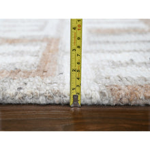 Load image into Gallery viewer, 9&#39;x12&#39;4&quot; Swan White, Natural Wool, Minimalist Swedish Design, Flat Weave with Pile, Hand Knotted, Oriental Rug FWR61998