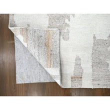 Load image into Gallery viewer, 9&#39;2&quot;x12&#39; Bone White, Hand Knotted, Minimalist Swedish Design, Flat Weave with Pile, 100% Wool, Oriental Rug FWR62004