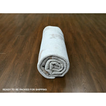 Load image into Gallery viewer, 9&#39;2&quot;x12&#39; Bone White, Hand Knotted, Minimalist Swedish Design, Flat Weave with Pile, 100% Wool, Oriental Rug FWR62004