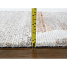 Load image into Gallery viewer, 9&#39;2&quot;x12&#39; Bone White, Hand Knotted, Minimalist Swedish Design, Flat Weave with Pile, 100% Wool, Oriental Rug FWR62004