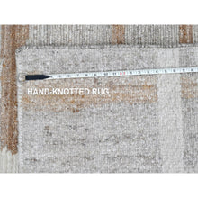 Load image into Gallery viewer, 9&#39;2&quot;x12&#39; Bone White, Hand Knotted, Minimalist Swedish Design, 100% Wool, Oriental Rug FWR62004