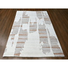 Load image into Gallery viewer, 8&#39;2&quot;x10&#39; Alabaster White, Minimalist Swedish Design, Flat Weave with Pile, Hand Knotted, Natural Wool, Oriental Rug FWR62010
