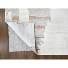 Load image into Gallery viewer, 8&#39;2&quot;x10&#39; Alabaster White, Minimalist Swedish Design, Flat Weave with Pile, Hand Knotted, Natural Wool, Oriental Rug FWR62010