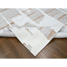 Load image into Gallery viewer, 8&#39;2&quot;x10&#39; Alabaster White, Minimalist Swedish Design, Flat Weave with Pile, Hand Knotted, Natural Wool, Oriental Rug FWR62010