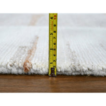 Load image into Gallery viewer, 9&#39;3&quot;x12&#39; Bone White, Minimalist Swedish Design, Flat Weave with Pile, Hand Knotted, 100% Wool, Oriental Rug FWR62028