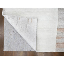 Load image into Gallery viewer, 10&#39;x14&#39;2&quot; Oyster White, Hand Knotted, Minimalist Swedish Design, Flat Weave with Pile, Natural Wool, Oriental Rug FWR62034