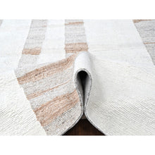 Load image into Gallery viewer, 10&#39;x14&#39;2&quot; Oyster White, Hand Knotted, Minimalist Swedish Design, Flat Weave with Pile, Natural Wool, Oriental Rug FWR62034