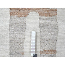 Load image into Gallery viewer, 10&#39;x14&#39;2&quot; Oyster White, Hand Knotted, Minimalist Swedish Design, Flat Weave with Pile, Natural Wool, Oriental Rug FWR62034