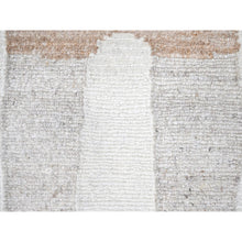 Load image into Gallery viewer, 10&#39;x14&#39;2&quot; Oyster White, Hand Knotted, Minimalist Swedish Design, Flat Weave with Pile, Natural Wool, Oriental Rug FWR62034