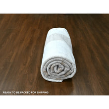 Load image into Gallery viewer, 10&#39;x14&#39;2&quot; Oyster White, Hand Knotted, Minimalist Swedish Design, Flat Weave with Pile, Natural Wool, Oriental Rug FWR62034