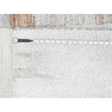 Load image into Gallery viewer, 10&#39;x14&#39;2&quot; Oyster White, Hand Knotted, Minimalist Swedish Design, Flat Weave with Pile, Natural Wool, Oriental Rug FWR62034