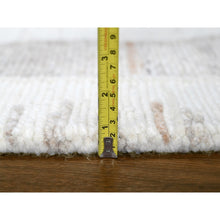 Load image into Gallery viewer, 2&#39;2&quot;x3&#39; Parchment White, Minimalist Swedish Design, Flat Weave with Pile, Hand Knotted, Organic Wool, Mat, Sample, Oriental Rug FWR62040