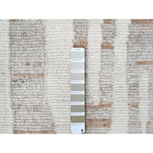 Load image into Gallery viewer, 2&#39;2&quot;x3&#39; Lace White, Minimalist Swedish Design, Flat Weave with Pile, Hand Knotted, 100% Wool, Mat, Sample, Oriental Rug FWR62046
