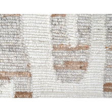 Load image into Gallery viewer, 2&#39;2&quot;x3&#39; Lace White, Minimalist Swedish Design, Flat Weave with Pile, Hand Knotted, 100% Wool, Mat, Sample, Oriental Rug FWR62046