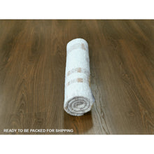 Load image into Gallery viewer, 2&#39;2&quot;x3&#39; Lace White, Minimalist Swedish Design, Flat Weave with Pile, Hand Knotted, 100% Wool, Mat, Sample, Oriental Rug FWR62046