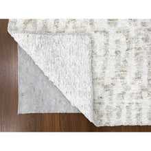 Load image into Gallery viewer, 2&#39;6&quot;x11&#39;10&quot; Bone White, Minimalist Swedish Design, Hand Knotted, Pure Wool, Runner, Oriental Rug FWR62058