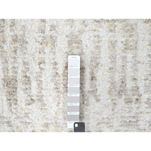 Load image into Gallery viewer, 2&#39;6&quot;x11&#39;10&quot; Bone White, Minimalist Swedish Design, Hand Knotted, Pure Wool, Runner, Oriental Rug FWR62058