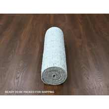 Load image into Gallery viewer, 2&#39;6&quot;x11&#39;10&quot; Bone White, Minimalist Swedish Design, Hand Knotted, Pure Wool, Runner, Oriental Rug FWR62058