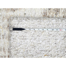Load image into Gallery viewer, 2&#39;6&quot;x11&#39;10&quot; Bone White, Minimalist Swedish Design, Hand Knotted, Pure Wool, Runner, Oriental Rug FWR62058