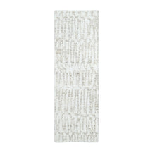 Load image into Gallery viewer, 2&#39;6&quot;x7&#39;9&quot; Alabaster White, Minimalist Swedish Design, Hand Knotted, 100% Wool, Runner, Oriental Rug FWR62070