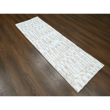 Load image into Gallery viewer, 2&#39;6&quot;x7&#39;9&quot; Alabaster White, Minimalist Swedish Design, Hand Knotted, 100% Wool, Runner, Oriental Rug FWR62070