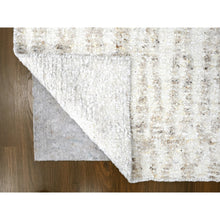 Load image into Gallery viewer, 2&#39;6&quot;x7&#39;9&quot; Alabaster White, Minimalist Swedish Design, Hand Knotted, 100% Wool, Runner, Oriental Rug FWR62070
