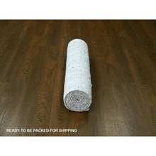 Load image into Gallery viewer, 2&#39;6&quot;x7&#39;9&quot; Alabaster White, Minimalist Swedish Design, Hand Knotted, 100% Wool, Runner, Oriental Rug FWR62070