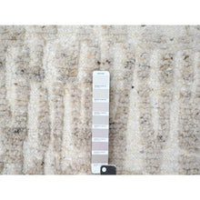 Load image into Gallery viewer, 2&#39;x2&#39;9&quot; Bone White, Minimalist Swedish Design, Hand Knotted, Organic Wool, Sample, Mat, Oriental Rug FWR62076