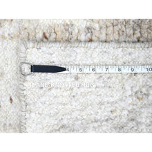 Load image into Gallery viewer, 2&#39;x2&#39;9&quot; Bone White, Minimalist Swedish Design, Hand Knotted, Organic Wool, Sample, Mat, Oriental Rug FWR62076