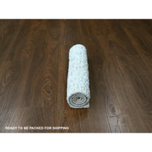 Load image into Gallery viewer, 2&#39;x3&#39; Oyster White, Minimalist Swedish Design, Hand Knotted, Pure Wool, Sample, Mat, Oriental Rug FWR62088