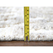 Load image into Gallery viewer, 2&#39;x3&#39; Oyster White, Minimalist Swedish Design, Hand Knotted, Pure Wool, Sample, Mat, Oriental Rug FWR62088