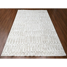 Load image into Gallery viewer, 10&#39;x13&#39;10&quot; Bone White, Minimalist Swedish Design, Hand Knotted, Pure Wool, Oriental Rug FWR62094