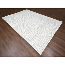 Load image into Gallery viewer, 10&#39;x13&#39;10&quot; Bone White, Minimalist Swedish Design, Hand Knotted, Pure Wool, Oriental Rug FWR62094