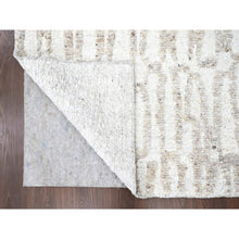 Load image into Gallery viewer, 10&#39;x13&#39;10&quot; Bone White, Minimalist Swedish Design, Hand Knotted, Pure Wool, Oriental Rug FWR62094
