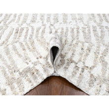 Load image into Gallery viewer, 10&#39;x13&#39;10&quot; Bone White, Minimalist Swedish Design, Hand Knotted, Pure Wool, Oriental Rug FWR62094