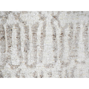 10'x13'10" Bone White, Minimalist Swedish Design, Hand Knotted, Pure Wool, Oriental Rug FWR62094