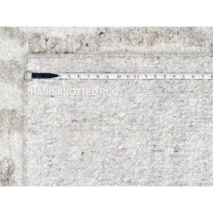 10'x13'10" Bone White, Minimalist Swedish Design, Hand Knotted, Pure Wool, Oriental Rug FWR62094