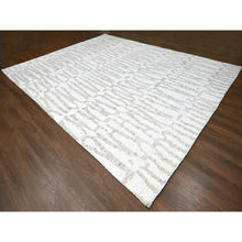 Load image into Gallery viewer, 12&#39;2&quot;x15&#39; Alabaster White, Minimalist Swedish Design, Hand Knotted, 100% Wool, Xl, Oversized, Oriental Rug FWR62106
