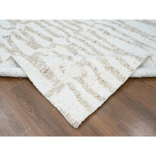 Load image into Gallery viewer, 12&#39;2&quot;x15&#39; Alabaster White, Minimalist Swedish Design, Hand Knotted, 100% Wool, Xl, Oversized, Oriental Rug FWR62106